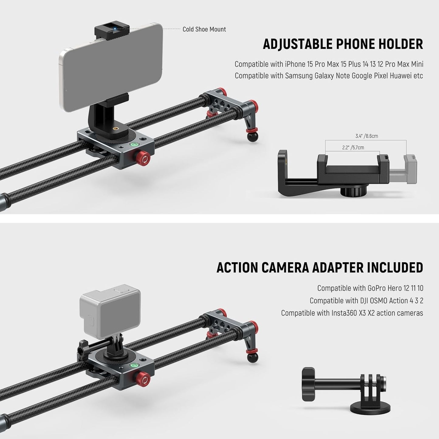 Neewer CS1M 16" Carbon Fiber Camera Slider Dolly