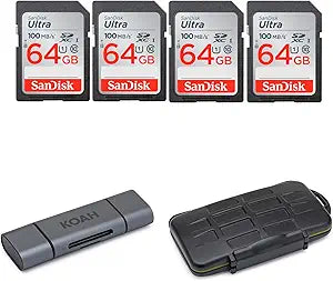 SanDisk Ultra 64GB SDXC UHS-I Memory Card 4-Pack Bundle