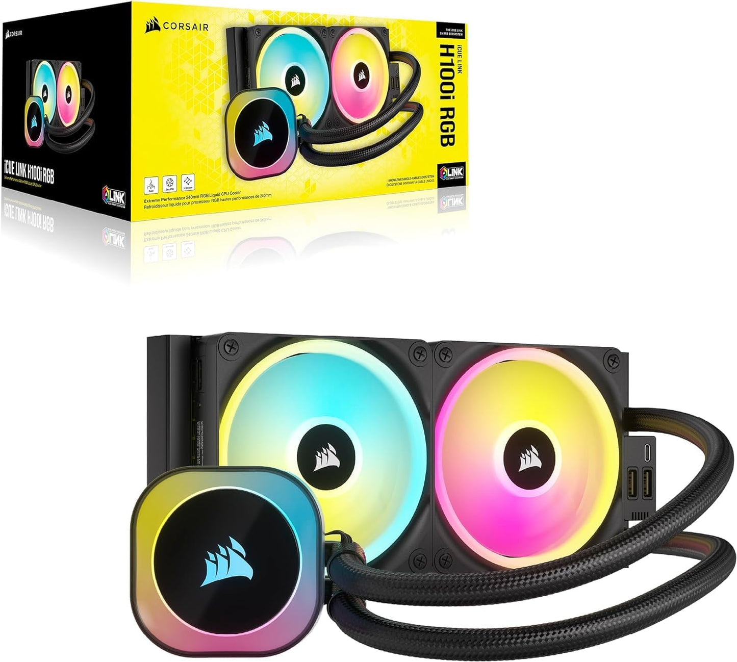 Corsair CW-9061001-WW iCUE Link H100i RGB CPU Cooler