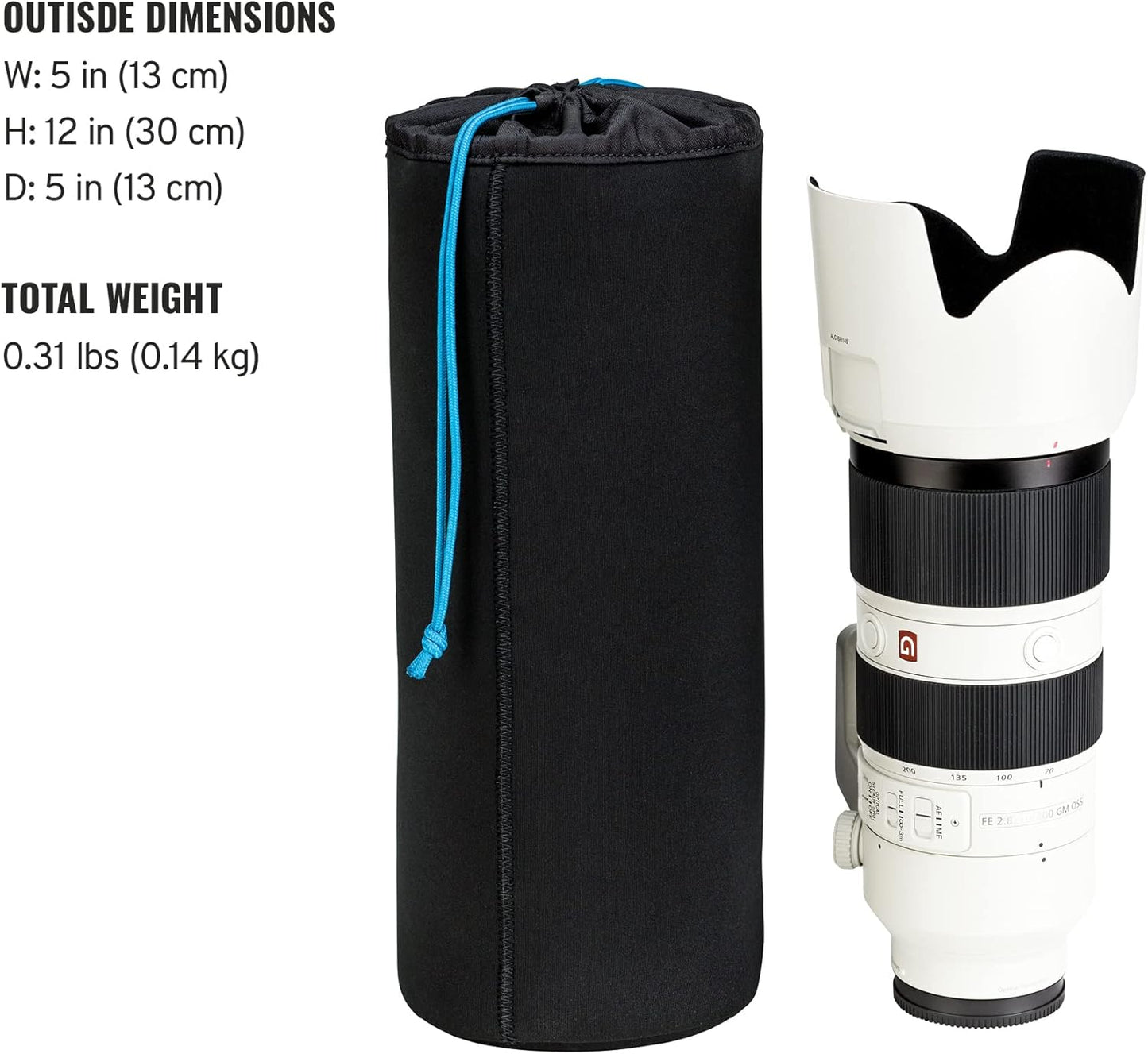 Tenba 636-355 Soft Lens Pouch 12x5 - Camera Protection