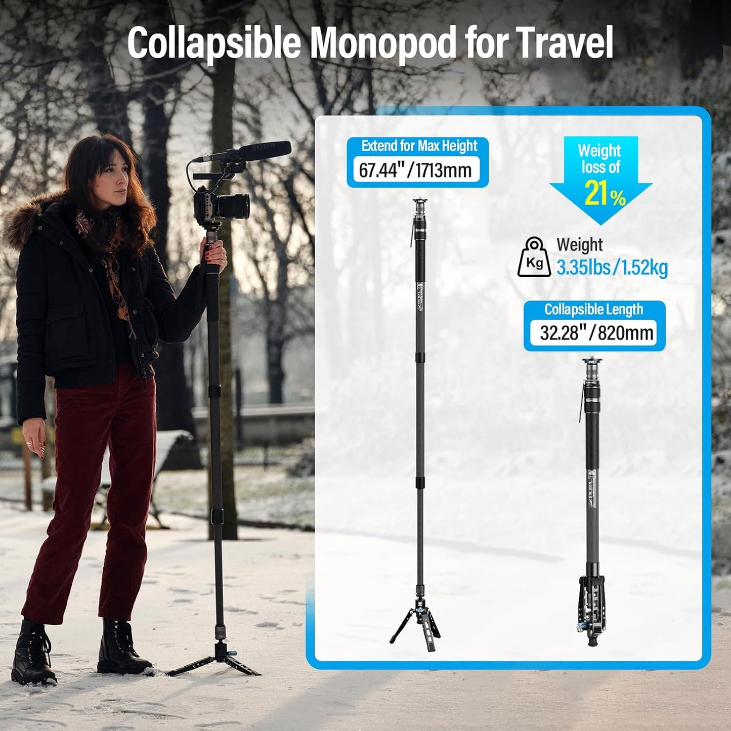 Sirui SIRUI 165 65" Rapid Carbon Fiber Monopod