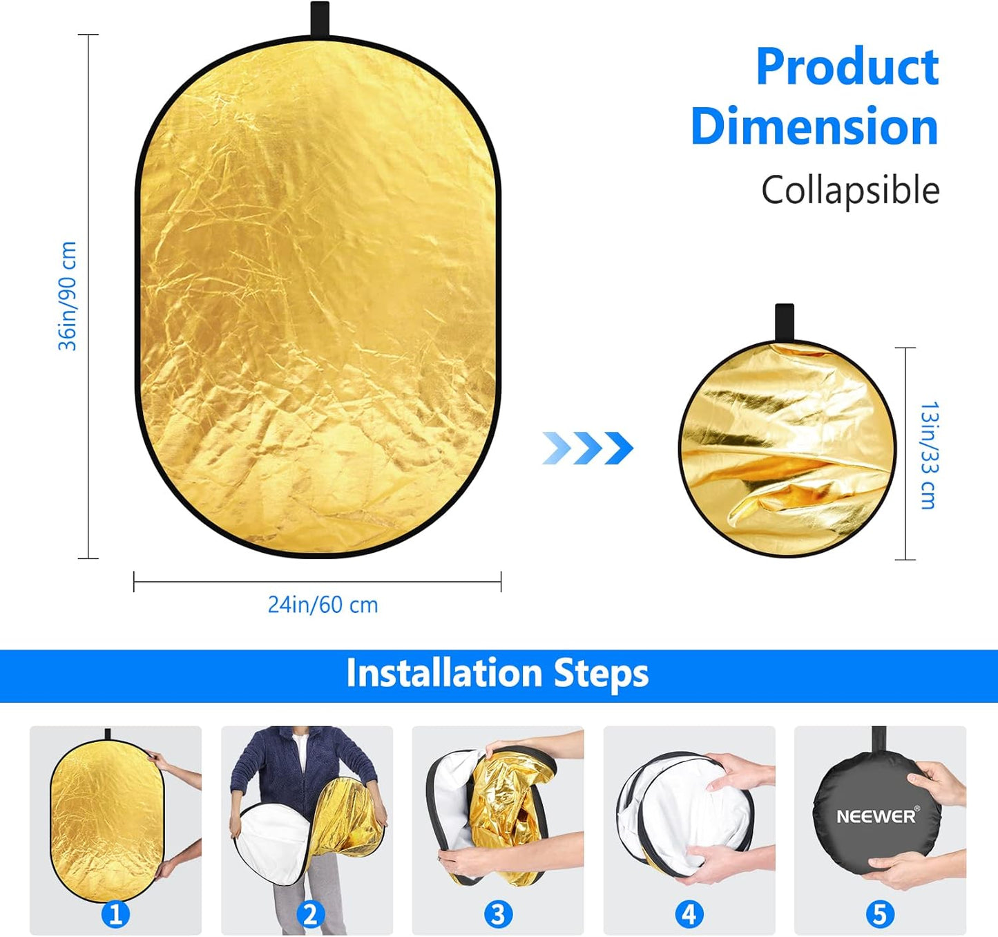 Neewer 88008128 5-in-1 Photography Reflector