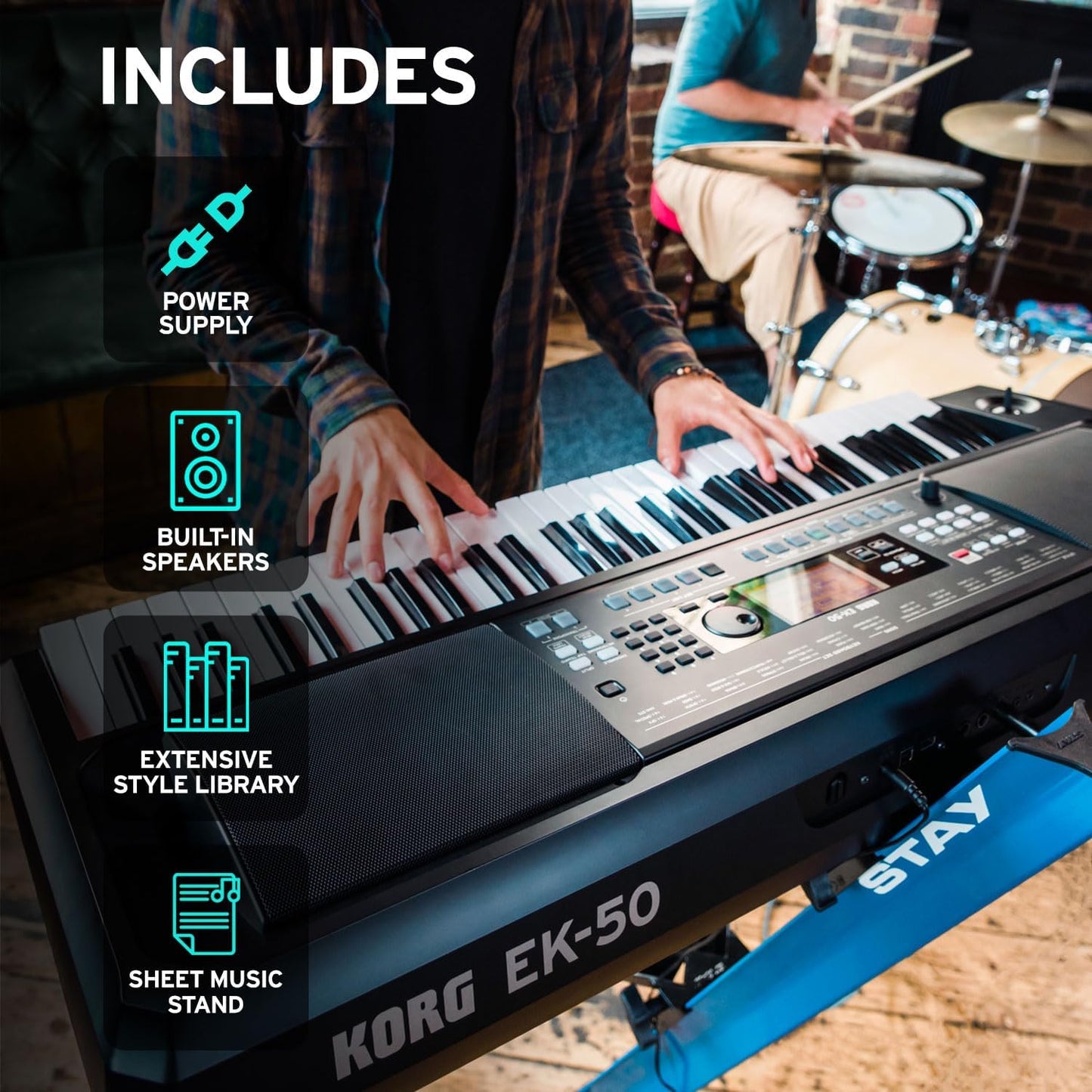 Korg EK50 61-Key Arranger Keyboard: Entertainer Series
