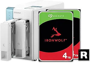 QNAP TS-231K-24R-US 2-Bay NAS - 4TB Seagate IronWolf, RAID 1 Bundle