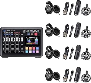 Tascam TAS MIXCAST4B3 Podcast Bundle Microphones Headphones