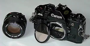 Canon A-1 Black Film Camera with 50mm Lens