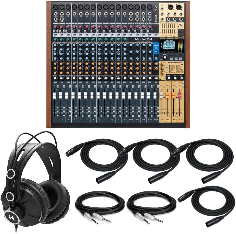 Tascam Model 24 24-Channel Multitrack Recorder Audio Interface Bundle