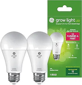 GE 93130546 Grow Light A19 LED Bulb 2-Pack