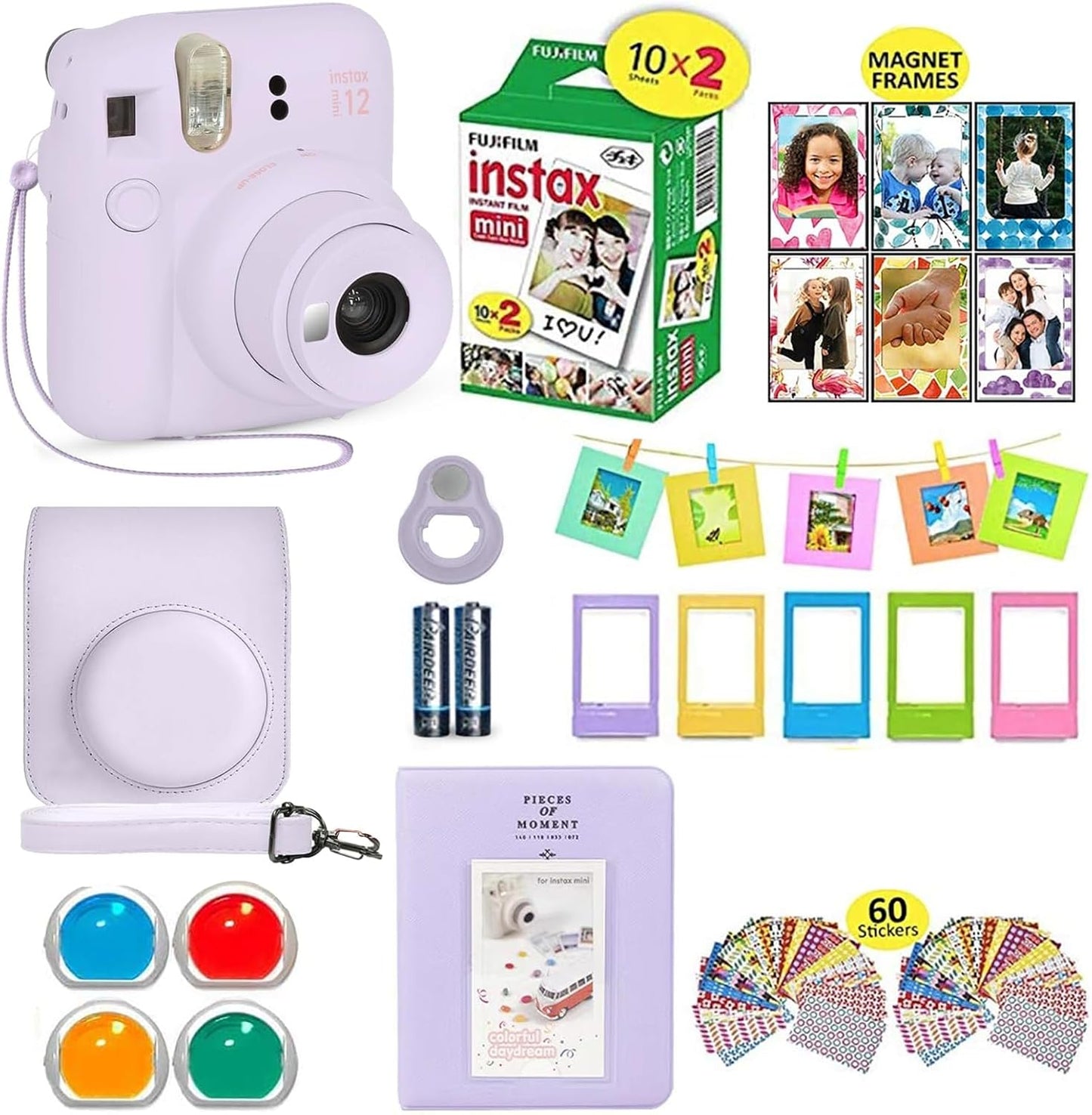 Fujifilm Instax Mini 12 Camera Bundle - Purple