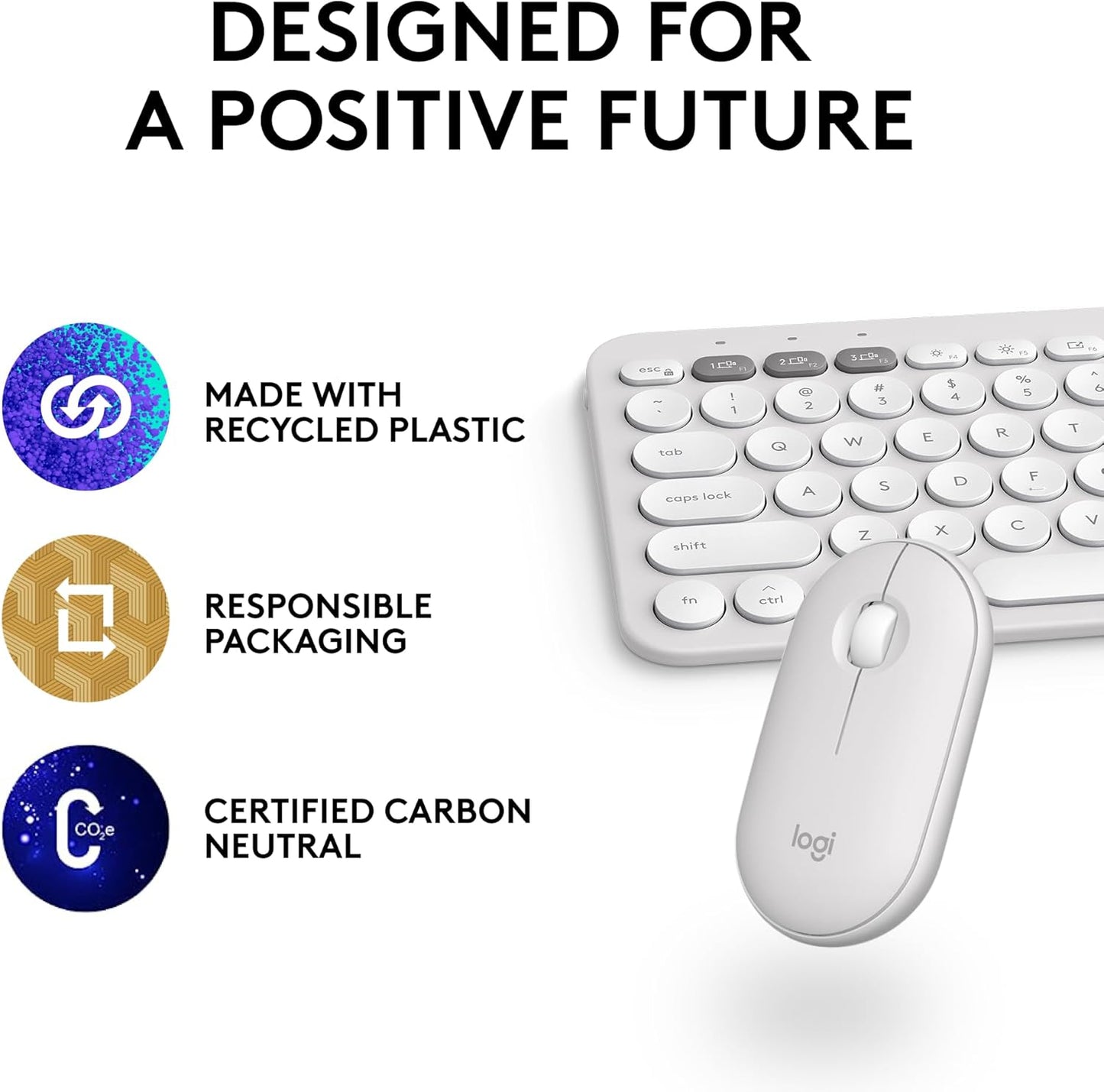 Logitech 920-012201 Pebble 2 Combo Mac Wireless Keyboard Mouse