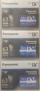 Panasonic MDV60DU3 Mini DV Tape, 3-Pack, Camcorder Recording