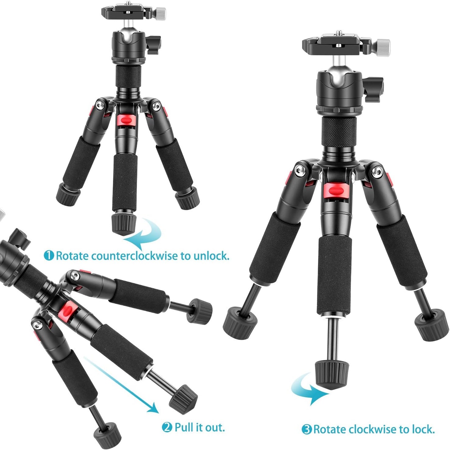 Neewer TP-AAM521 Portable Mini Tripod with Ball Head