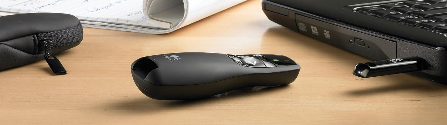 Logitech R400 Wireless Presentation Remote with Laser (Renewed)