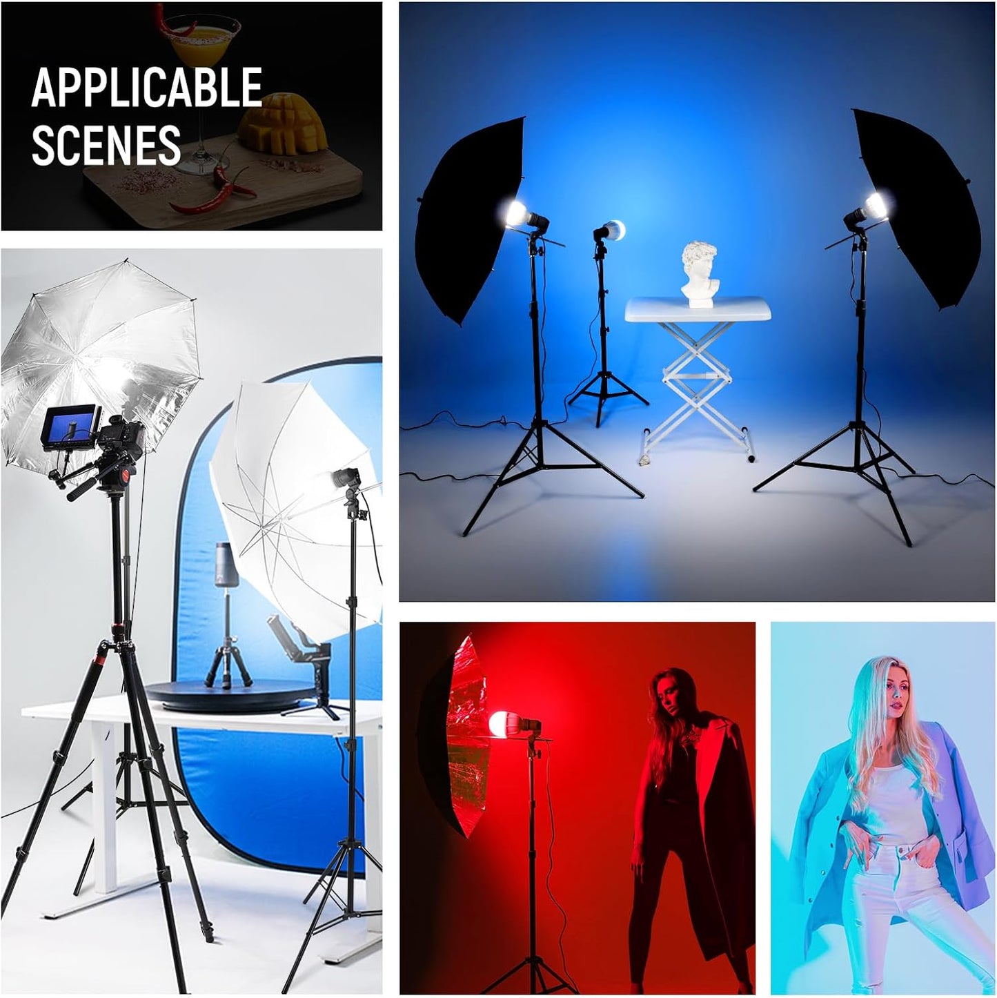 Neewer 10103701 400W Photography Lighting Kit Umbrellas LED