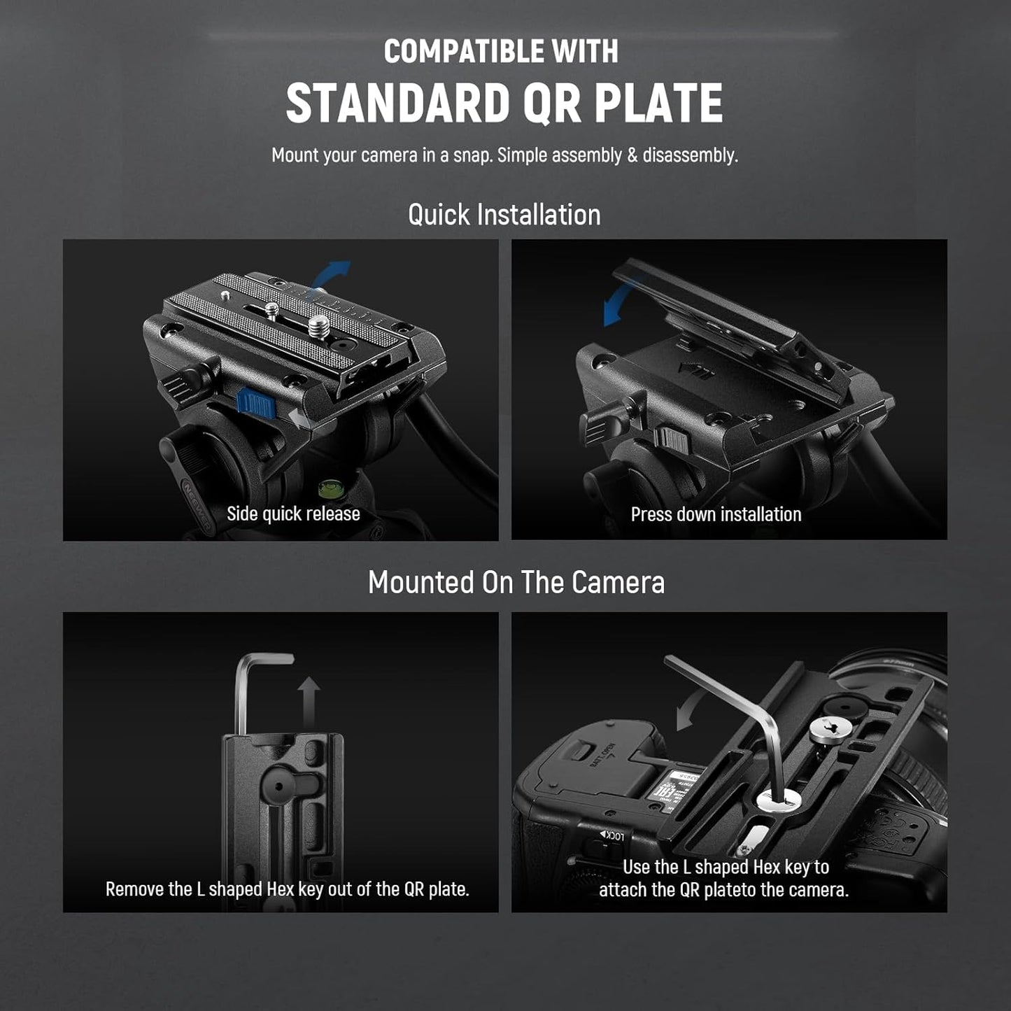 Neewer Professional Camera Monopod with Fluid Head