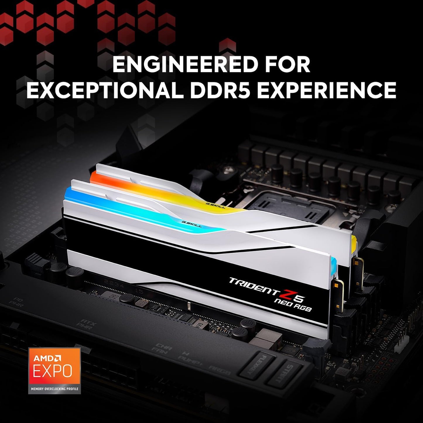 G.Skill F5-6000J30 RAM: 32GB DDR5 6000MHz RGB White