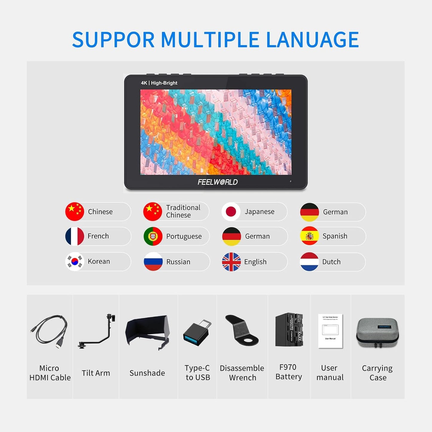 FEELWORLD F5 PROX-ANP97 5.5 Inch 1600Nit 4K Camera Monitor