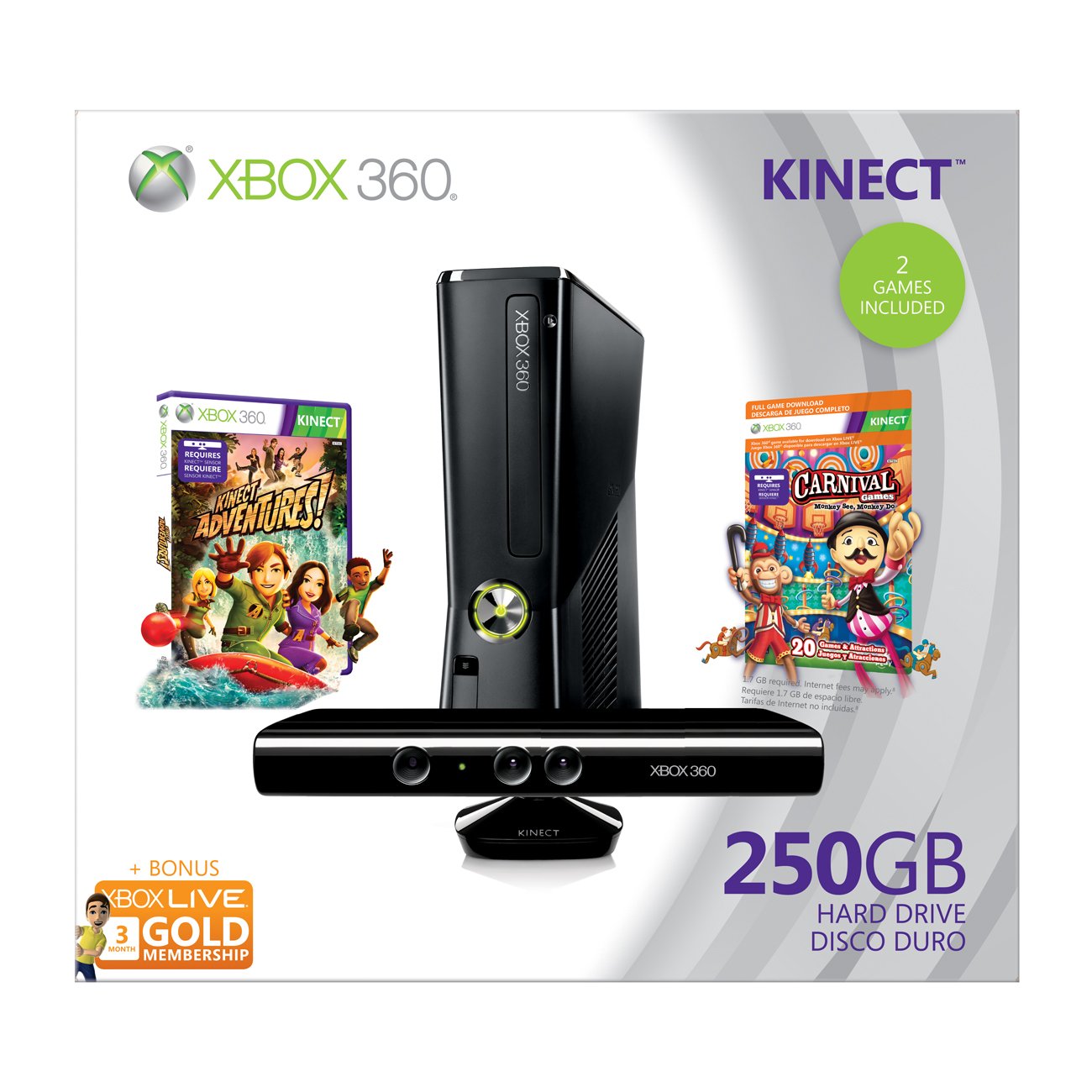 Microsoft S9G-00005 Xbox 360 250GB Kinect Holiday Bundle