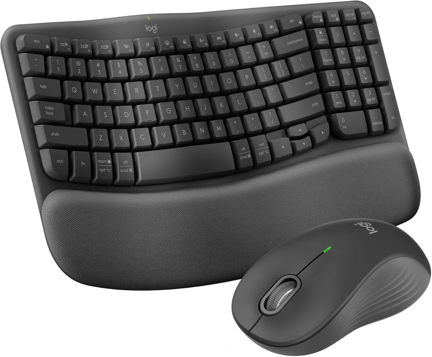 Logitech MK670 Wave Keys Ergonomic Keyboard Mouse Combo Graphite