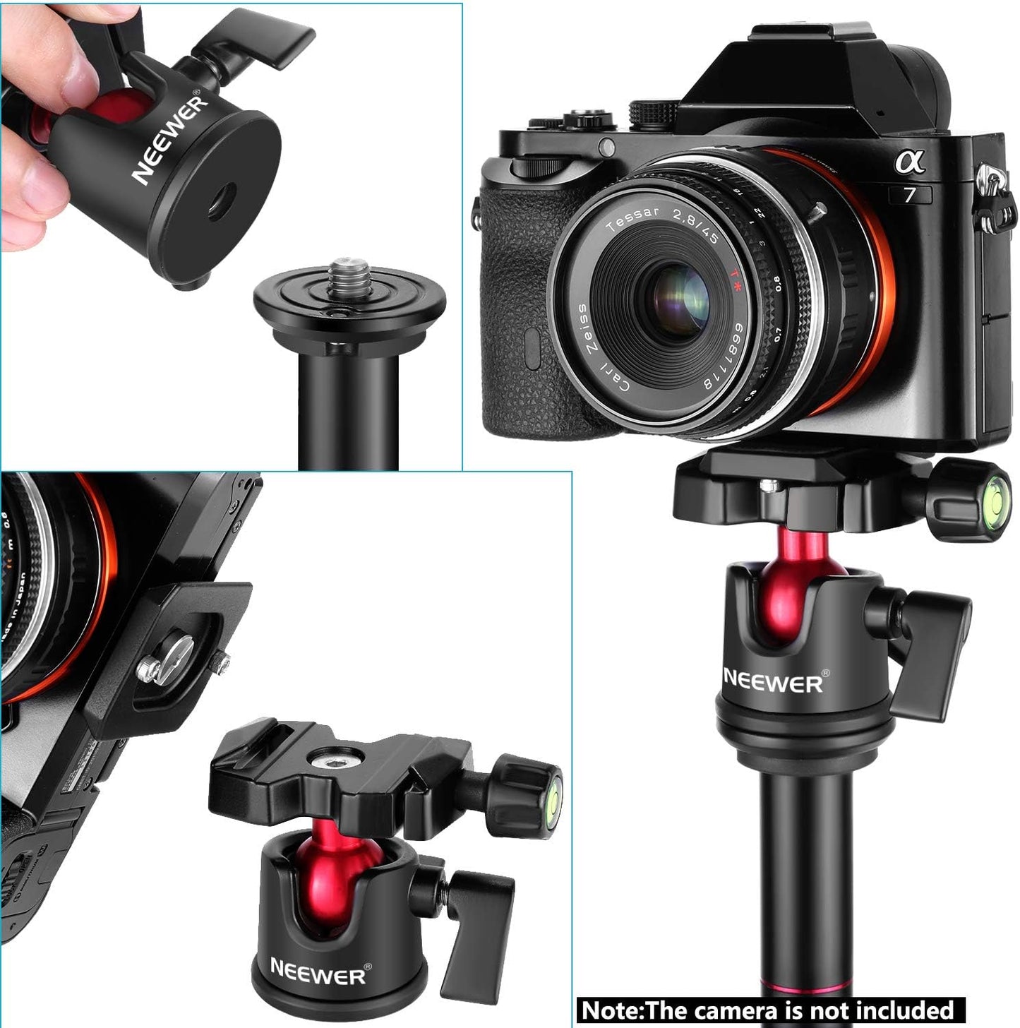 Neewer 10090348 Camera Tripod Ball Head with Quick Plate