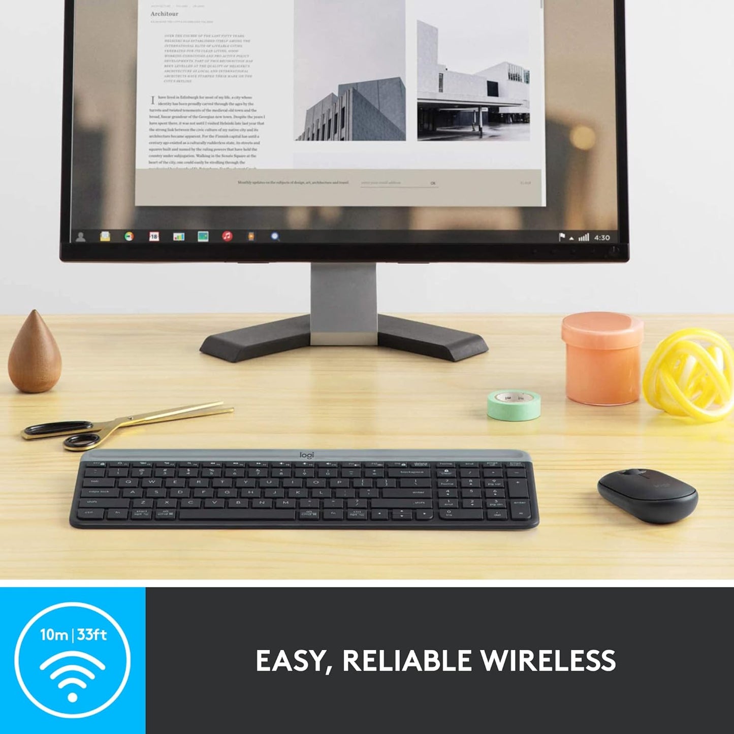 Logitech 920-009437 MK470 Slim Wireless Keyboard Mouse Combo
