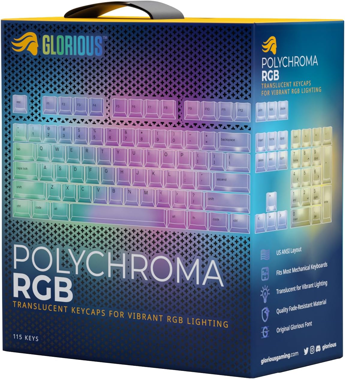 Glorious GLO-KC-POLY-RGB Polychroma RGB Keycaps Clear