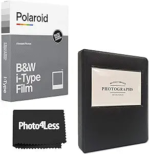 Polaroid Black & White i-Type Film + Album Bundle