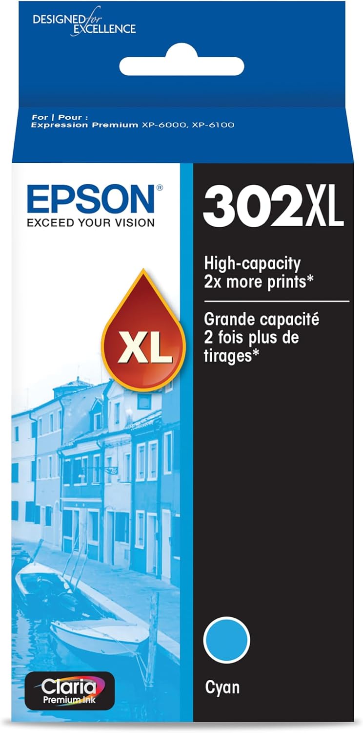 Epson T302XL220-S High Capacity Cyan Ink Cartridge