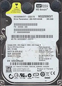 Western Digital WD3200BEVT-22ZCT0 320GB SATA 2.5" Hard Drive