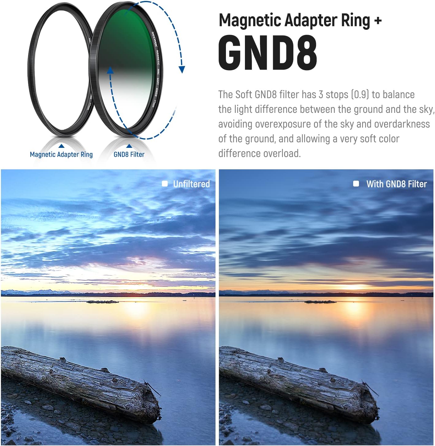 Neewer 10101506 77mm 5-in-1 Magnetic ND Filter Set