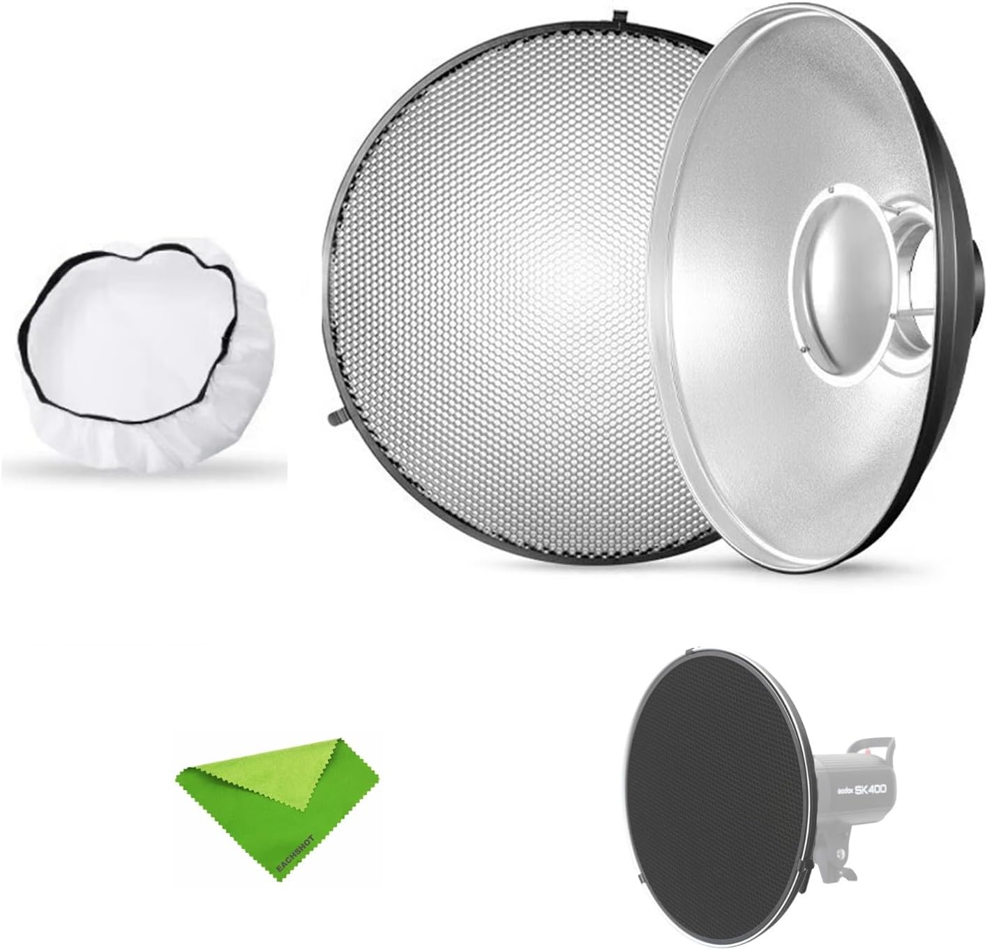 Godox 16.5" Silver Beauty Dish - Bowens Mount - Portrait