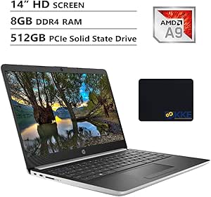 HP Notebook 14" Laptop A9-9425 512GB SSD 8GB RAM