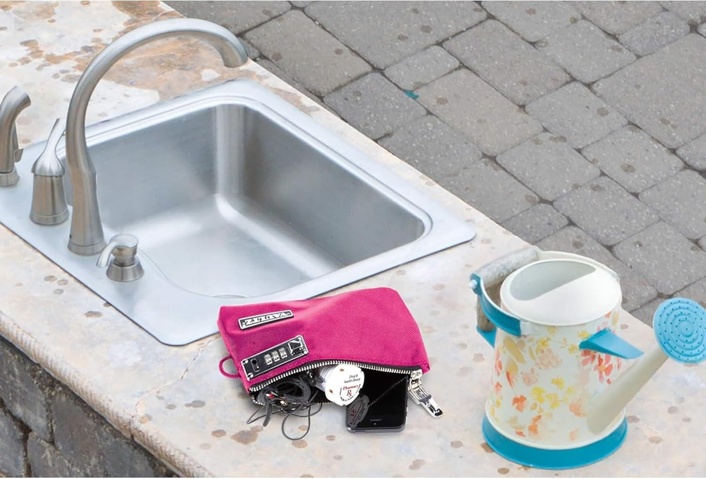 Vaultz VZ00471 Locking Money Bag 5x8 Pink Security Pouch