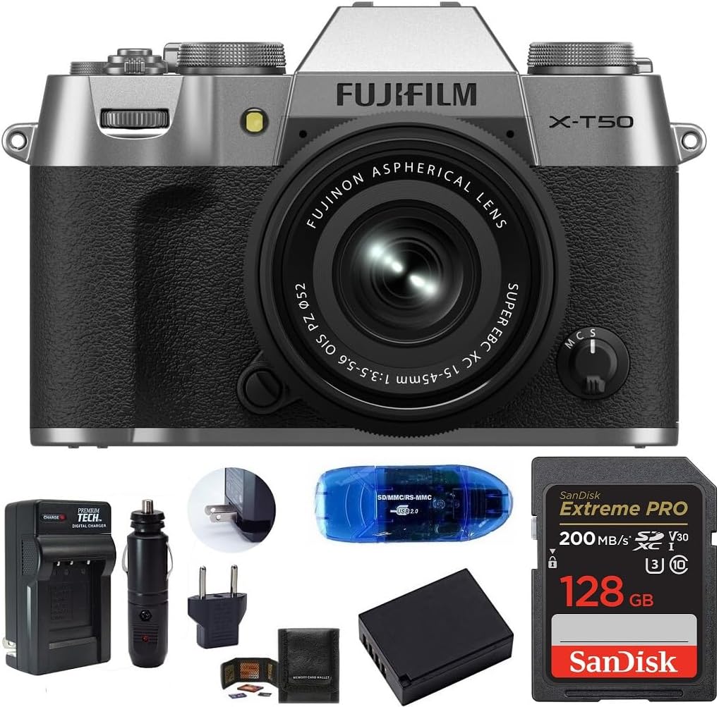 Fujifilm X-T50 15-45mm Mirrorless Camera Bundle