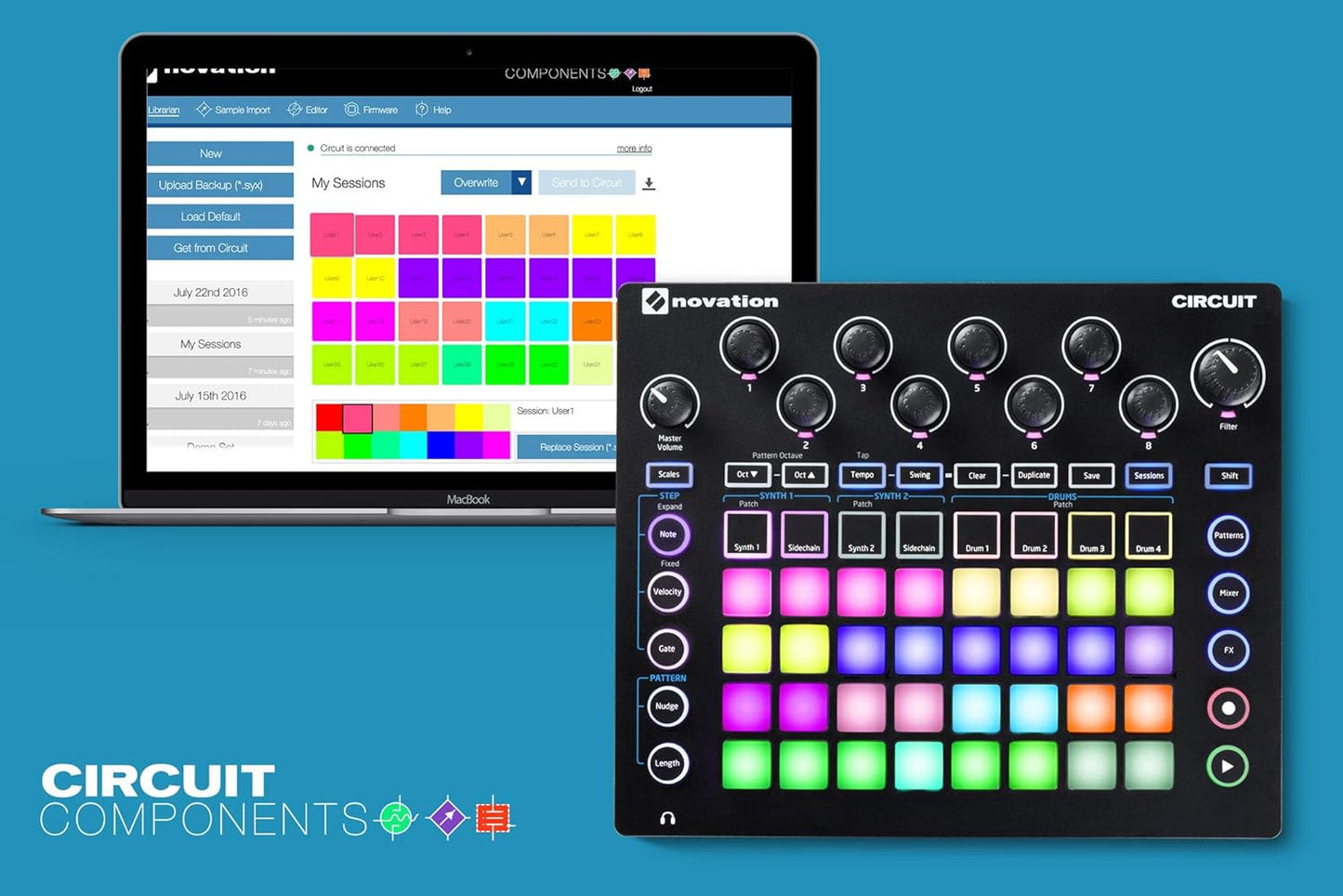 Novation Circuit Groove Box Sampler, Synth & Drum Machine
