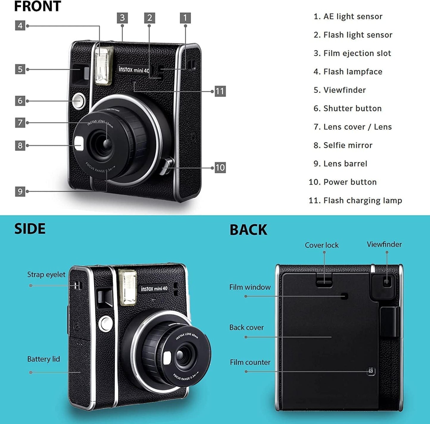 Fujifilm Instax Mini 40 Camera Bundle with Film