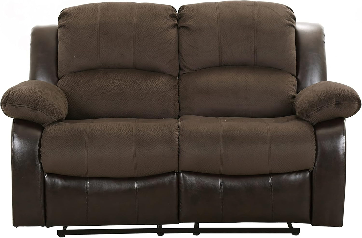 Lexicon 194840172147 Faux Leather Reclining Loveseat Sofa Brown