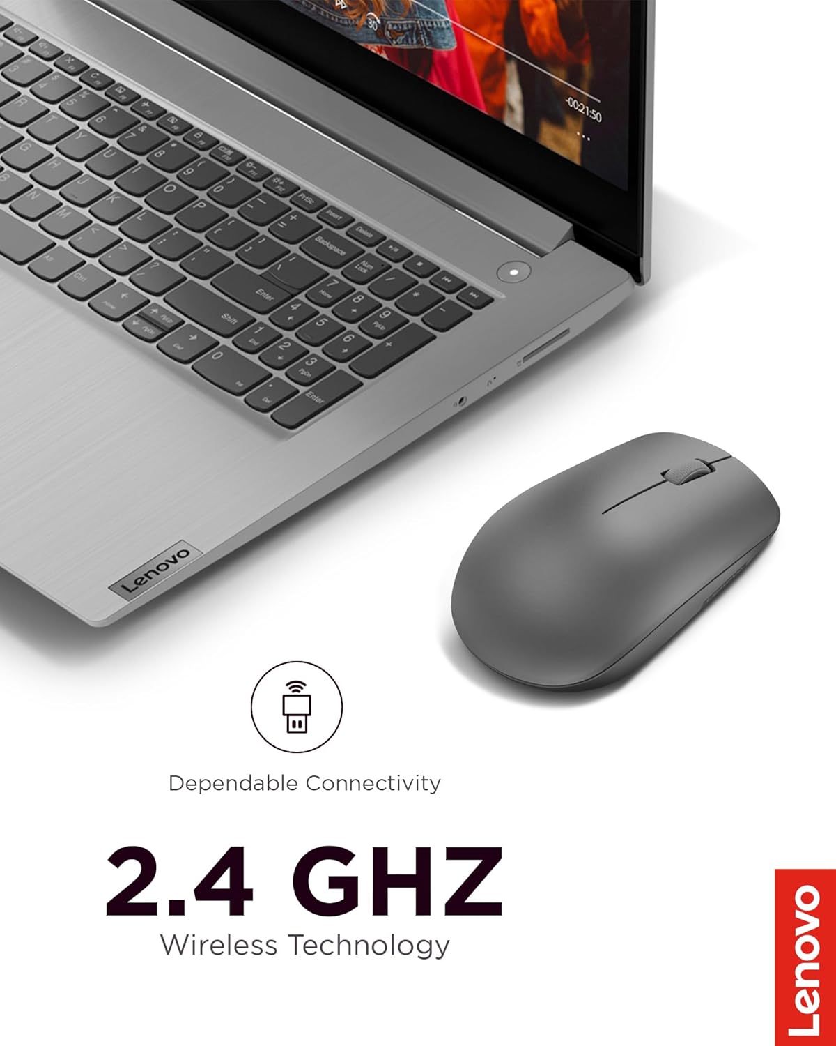 Lenovo 530MOUSE Graphite Grey Wireless Mouse