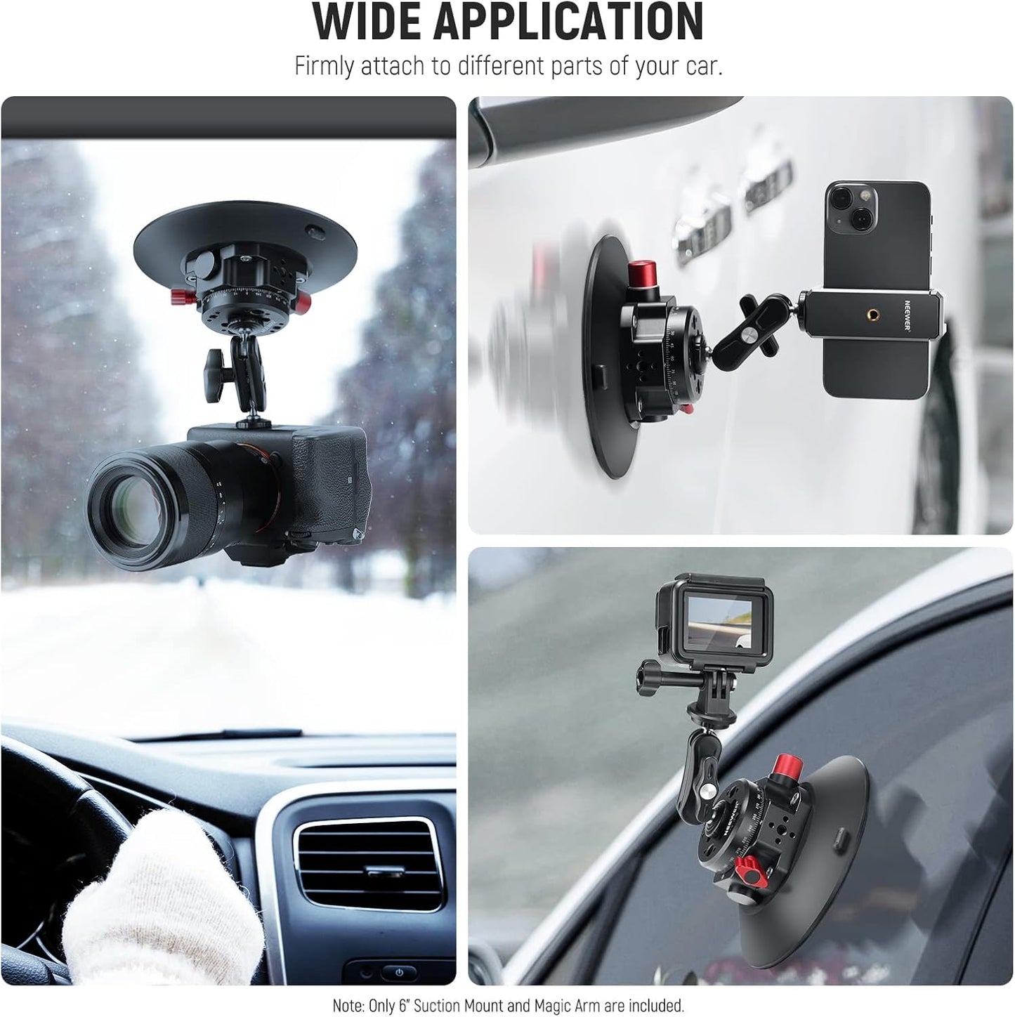 Neewer 50-in-1 Action Camera Accessory Kit with Suction Mount