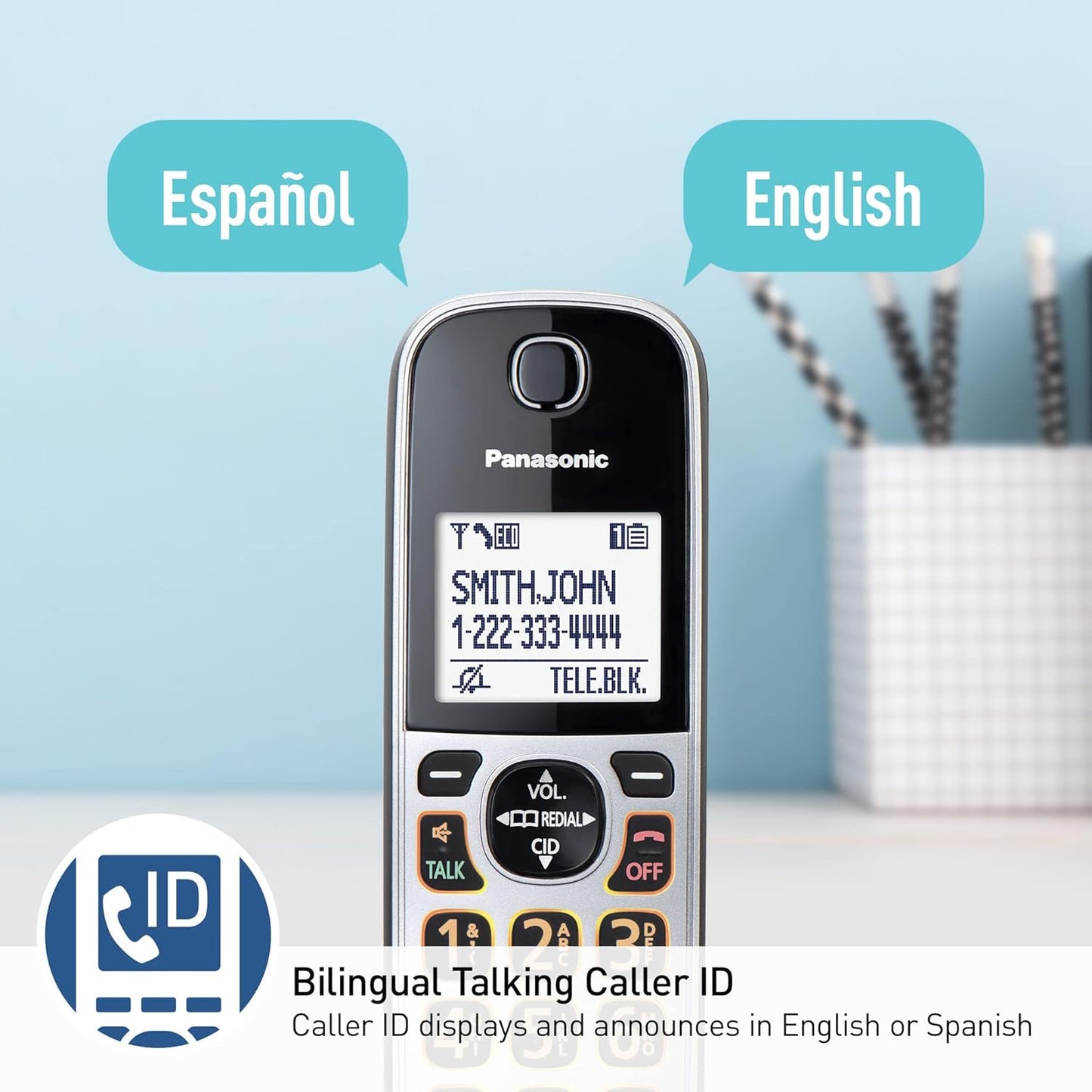Panasonic KX-TGD892S Cordless Phone Bluetooth, Talking Caller ID