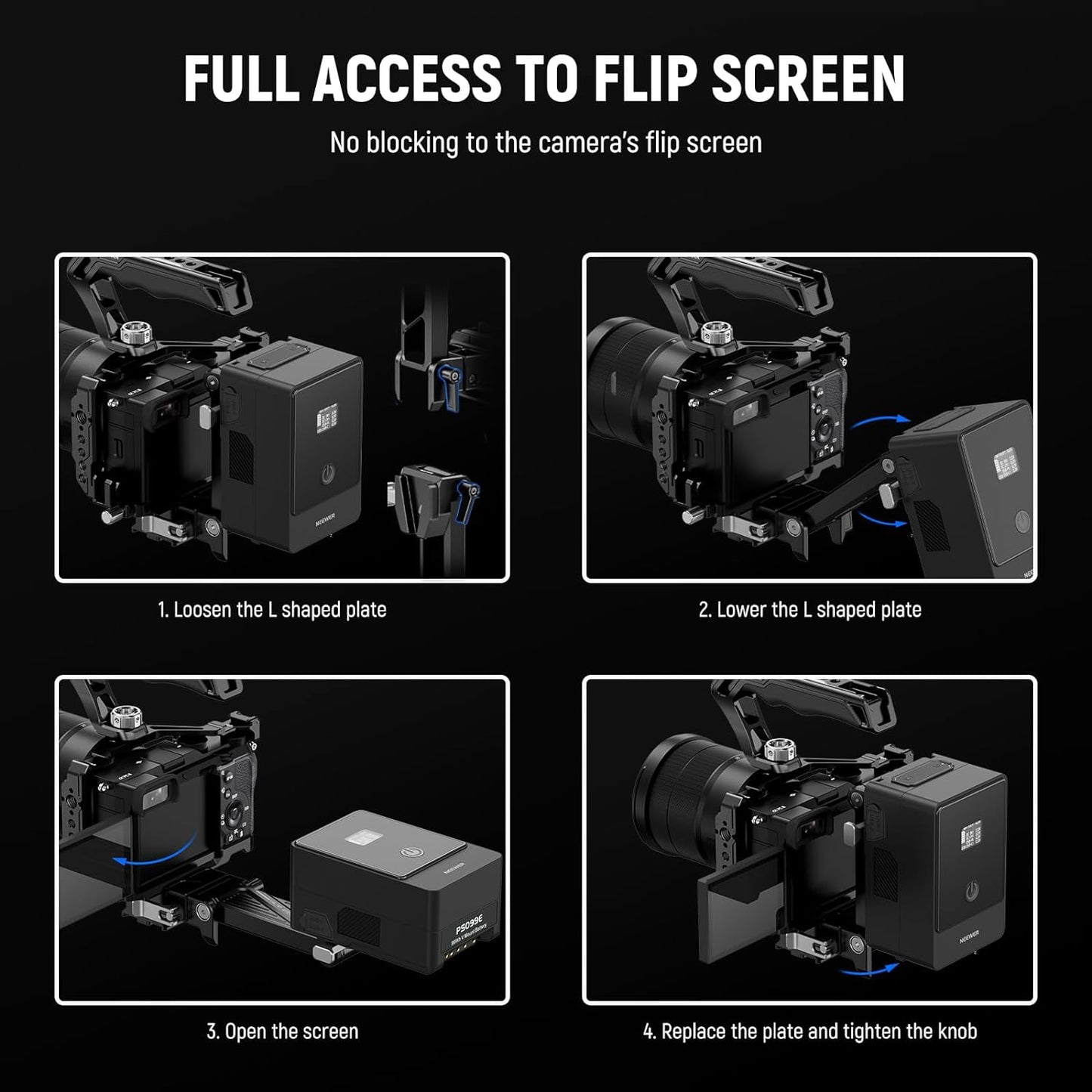 Neewer PS014 Foldable V Mount Battery Plate Arca Base