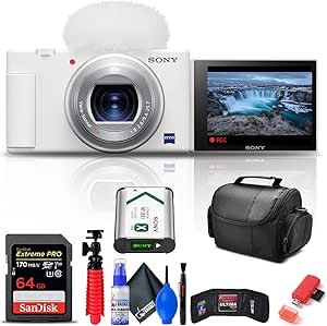 Sony DCZV1/W ZV-1 White Vlogging Camera Kit Renewed