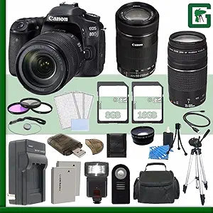 Canon CN80D18135KIT12 EOS 80D DSLR Camera 18-135mm Lens Bundle