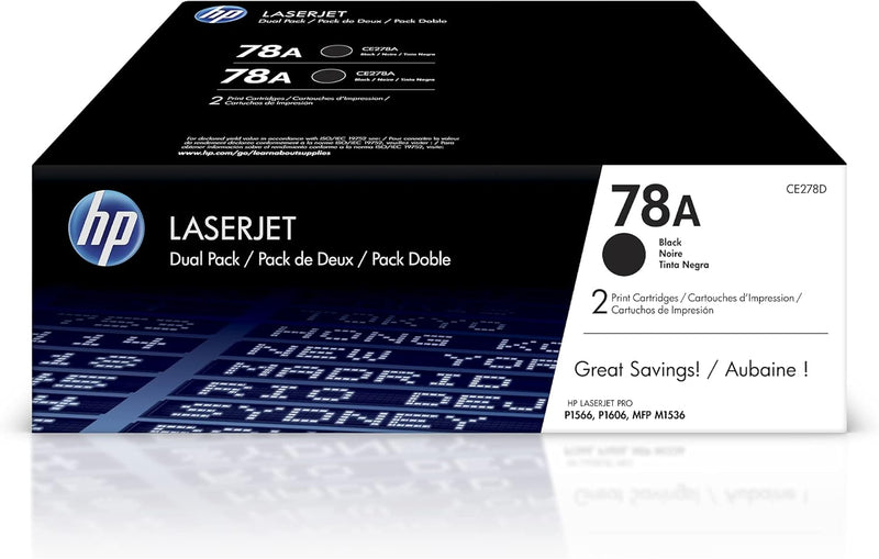 HP CE278D 78A Black LaserJet Toner Cartridge 2-Pack — main product image