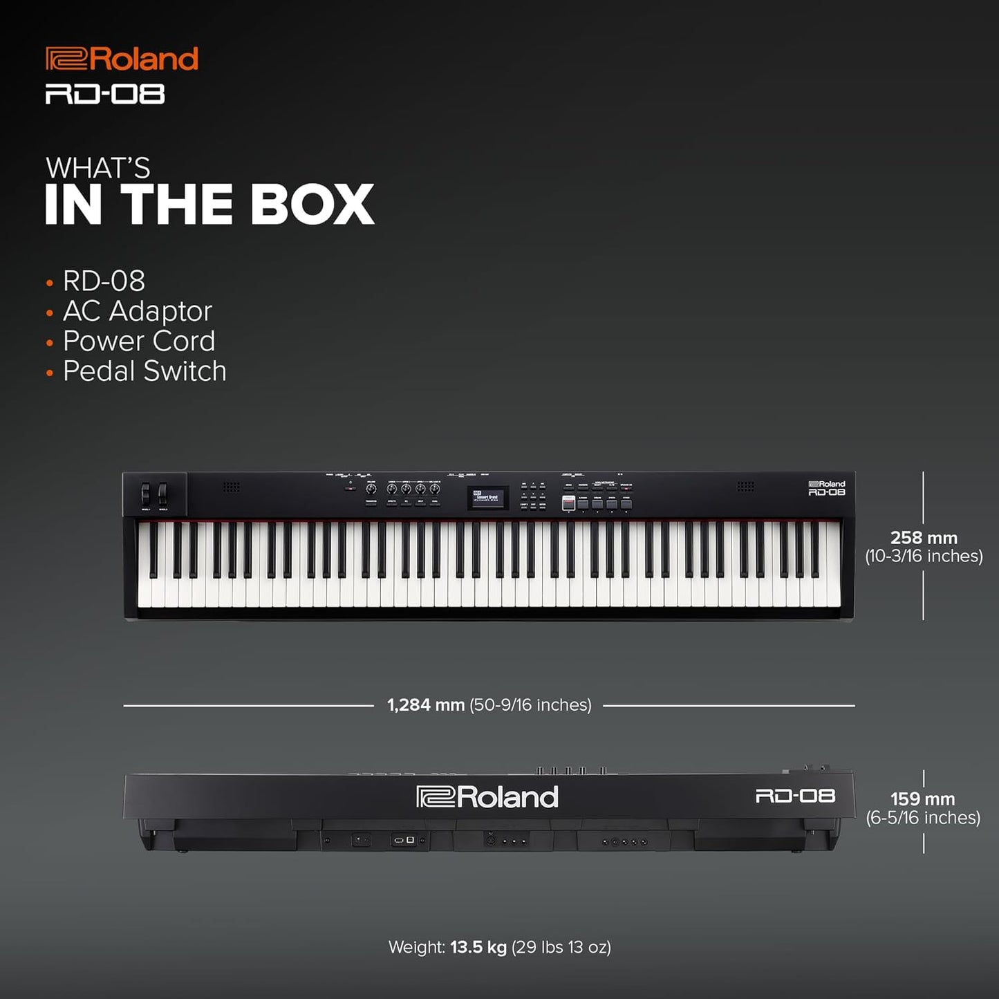 Roland RD-08 88-Key Stage Piano Weighted Action Keyboard