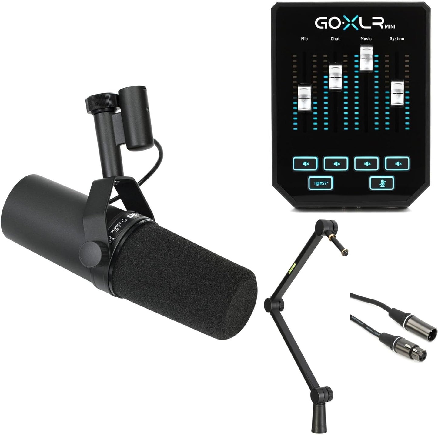 Shure SM7B GoXLR Mini Mixer Streaming Microphone Bundle
