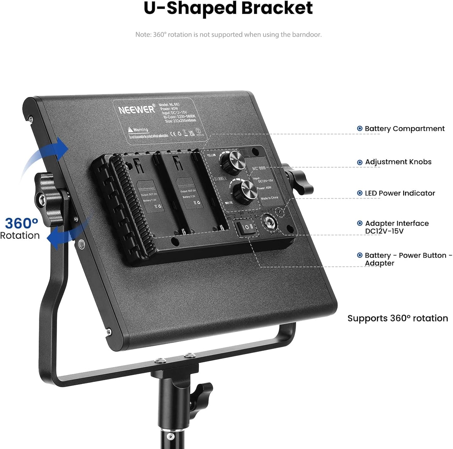 Neewer NL660 Bi-Color LED Video Light Kit