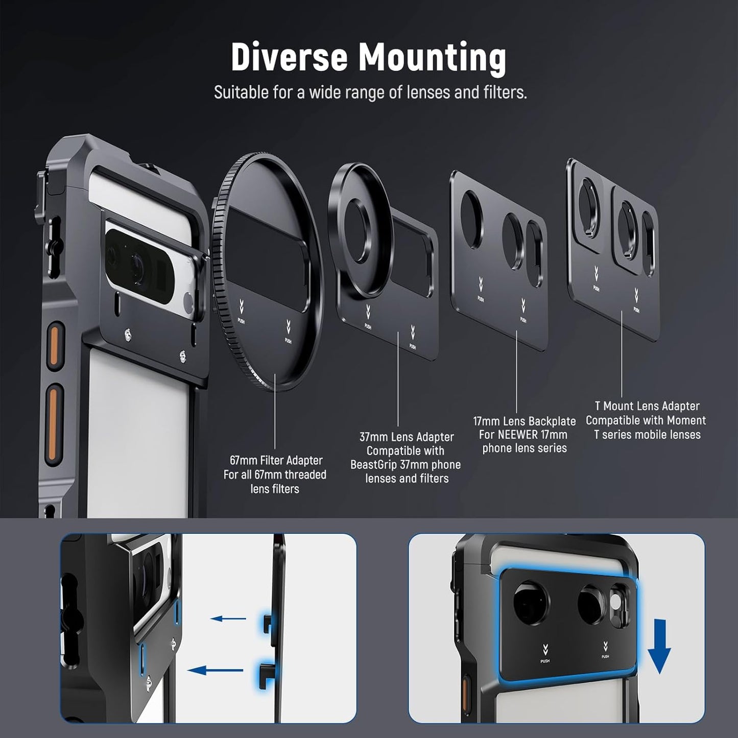 Neewer PA088 Pixel 8 Pro Phone Video Rig Cage