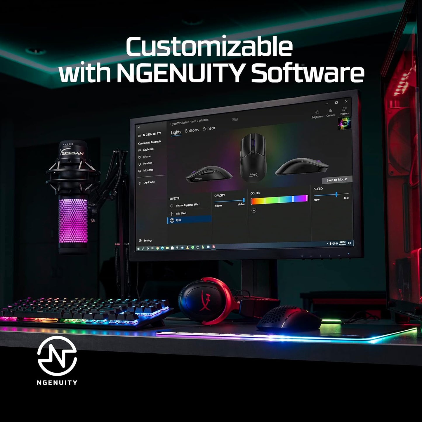 HyperX 6N0B0AA Pulsefire Haste 2 Wireless Gaming Mouse