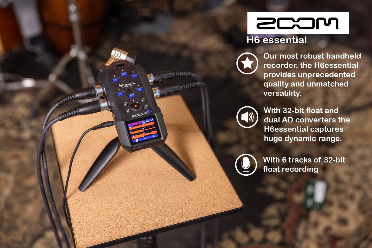 Zoom H6essential Handy Recorder Bundle XLR Cables